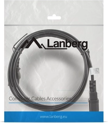 LANBERG καλώδιο επέκτασης τροφοδοσίας IEC C13–C14, 1,8 m, μαύρο