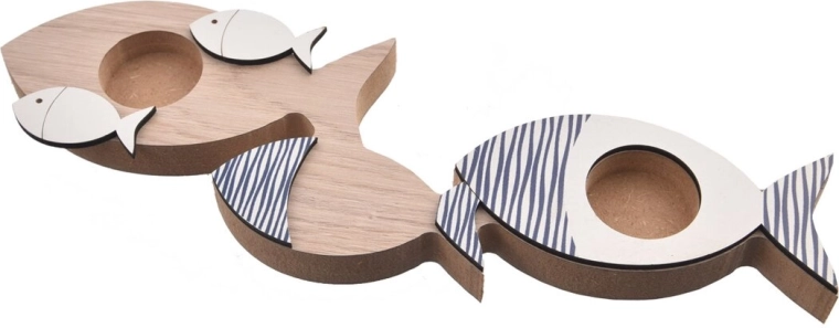 Ξύλινο κηροπήγιο Beach 30 × 2 × 9 cm