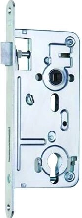 Χωνευτή κλειδαριά για κύλινδρο K221 72/80 αριστερή, λευκή, γαλβανισμένη