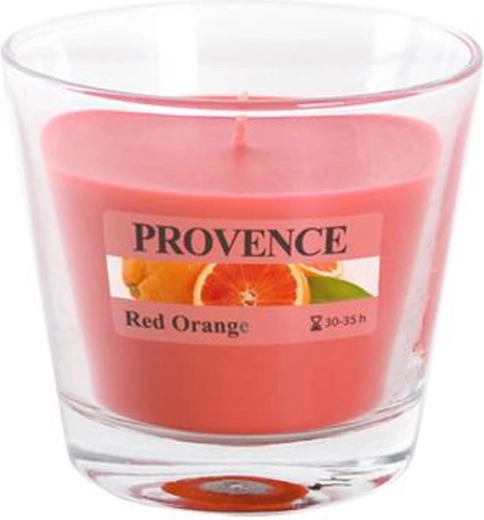 Αρωματικό κερί σε γυάλινο δοχείο Provence κόκκινο πορτοκάλι 35 ώρες