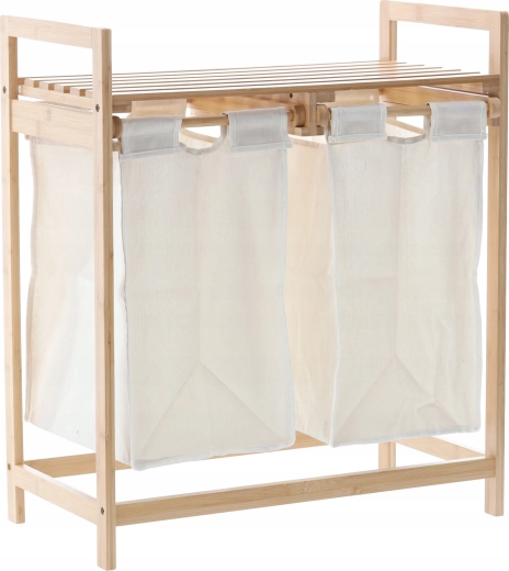 Ράφι από μπαμπού με δύο καλάθια 64 × 33 × 73 cm
