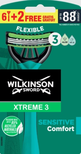 Ξυραφάκια μιας χρήσης Wilkinson Xtreme3 Sensitive, 8 τεμ.
