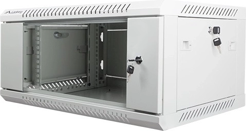 Επιτοίχιο 19" ντουλάπι εγκατάστασης 4U 600×450 mm με γυάλινη πόρτα – Γκρι