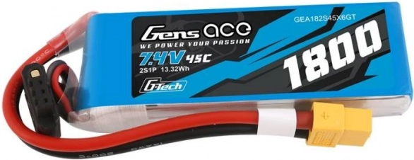 Μπαταρία LiPo Gens Ace 1800mAh 7,4V 45C με σύνδεσμο XT60