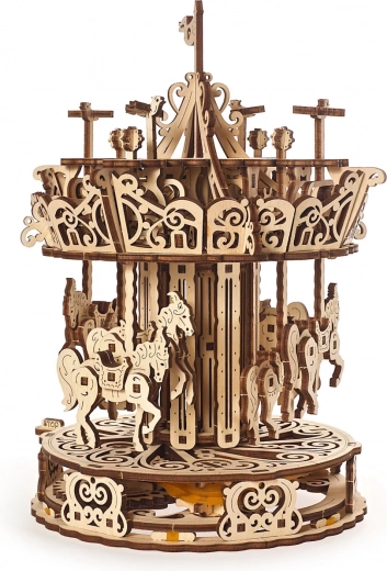 Ξύλινος μηχανικός καρουσέλ UGEARS 3D παζλ
