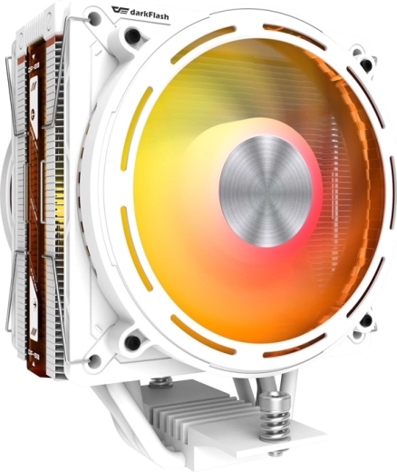 Ενεργή ψύκτρα CPU DARKFLASH E400 Plus, λευκή, διπλού ανεμιστήρα ARGB με οθόνη