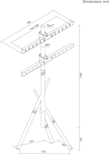Ευρεία συμβατότητα με VESA έως 600 × 400 mm