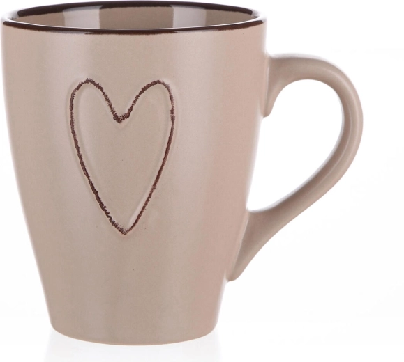 Κεραμική κούπα Heart 310 ml μπεζ