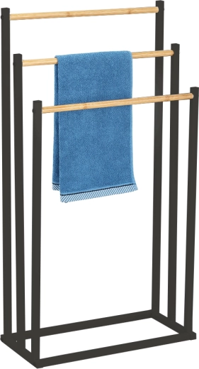 Τριπλή βάση για πετσέτες μαύρη 45 × 22 × 85 cm