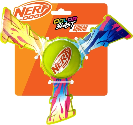 Ιπτάμενο παιχνίδι για σκύλους Nerf Dog με πολύχρωμη λαβή 20 cm