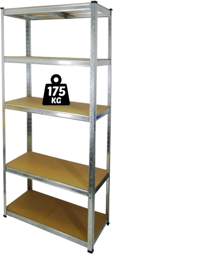 Μεταλλική ραφιέρα 5 ραφιών 180 × 90 × 30 cm, αντοχή 175 kg ανά ράφι