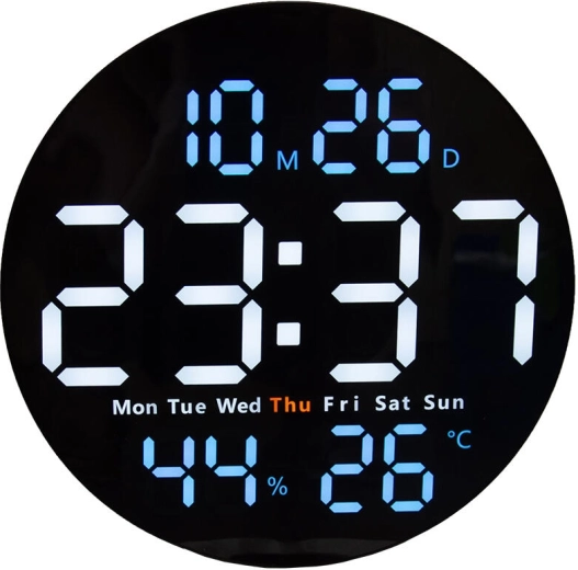 Ψηφιακό επιτοίχιο και επιτραπέζιο ρολόι LED 25 cm με θερμοκρασία, υγρασία και τηλεχειριστήριο