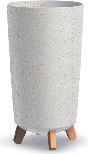 Γλάστρα σε ποδαράκια Gracia Tubus Slim Eco Wood 24 cm – λευκή