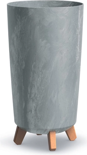 Γλάστρα με πόδια Gracia Tubus Slim με εφέ μπετόν 24 cm, γκρι