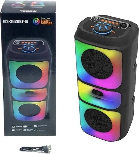 Συμπαγές ηχείο Bluetooth με ραδιόφωνο FM και RGB LED φωτισμό