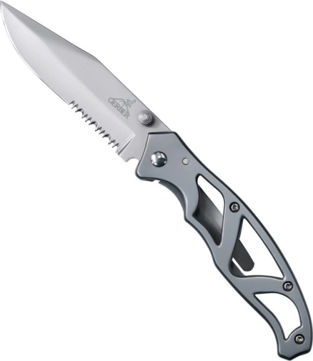 Gerber Paraframe I Serrated οδοντωτό πτυσσόμενο μαχαίρι τσέπης 7,5 cm, εξ ολοκλήρου μεταλλικό