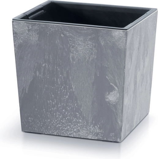 Γλάστρα Urbi Square Low με ένθετο 30 cm, εφέ μπετόν, marengo