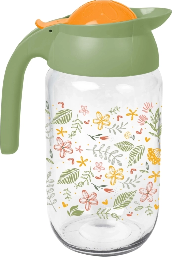 Κανάτα Botanica 1,5 l από γυαλί με πλαστικό καπάκι