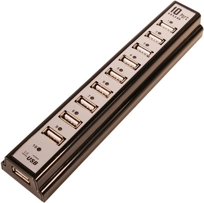 Διανομέας USB 2.0 με 10 θύρες και τροφοδοτικό