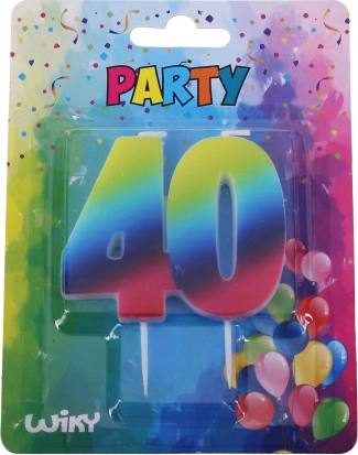 Κεράκι γενεθλίων αριθμός 40 ουράνιο τόξο