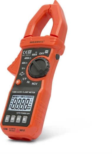 Ψηφιακό αμπεροτσιμπίδο Maxwell True RMS 600 A με φωτισμό εργασίας