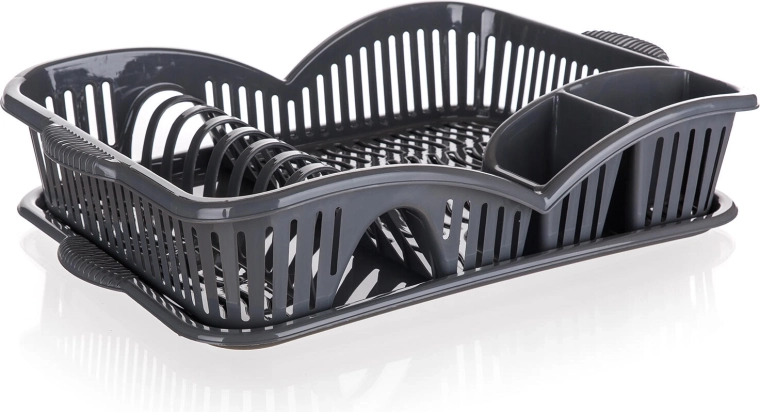 Στραγγιστήρι πιάτων με δίσκο 45 × 31 cm myKitchen, ανθρακί