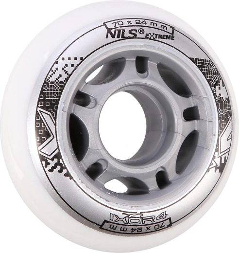 Ρόδες για inline πατίνια NILS EXTREME PU 70 × 24 λευκές (4 τεμ.)