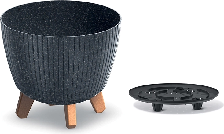 Γλάστρα Lamia Eco Wood ανθρακί 23,2 cm
