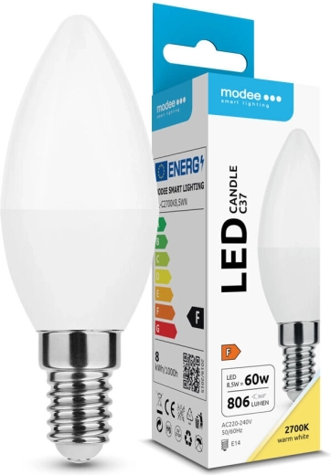 LED λαμπτήρας τύπου κεριού C37 8,5 W E14 806 lm θερμό λευκό Modee