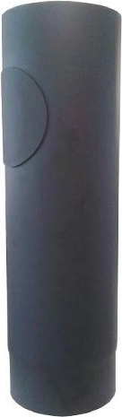 Καπναγωγός σωλήνας με οπή 120 mm, μήκος 500 mm, πάχος 1,5 mm, μαύρος