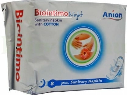 Biointimo Anion νυχτερινές σερβιέτες με φτερά 8 τεμ.