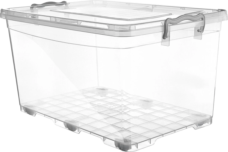 Διάφανο κουτί αποθήκευσης Multi με ροδάκια, 80 l