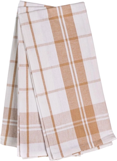 Κουζινόπανα Classic 50 × 70 cm, μπεζ-λευκά, 100% βαμβάκι (3 τεμ.)