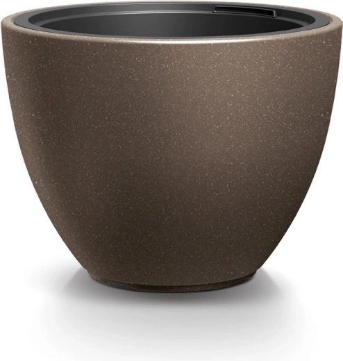 Γλάστρα με εσωτερικό ένθετο HEOS Eco Wood 29,8 cm – καφές