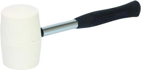 Λαστιχένιο σφυρί 750 g με λευκή κεφαλή, διάμετρος 65 mm, πλαστική λαβή