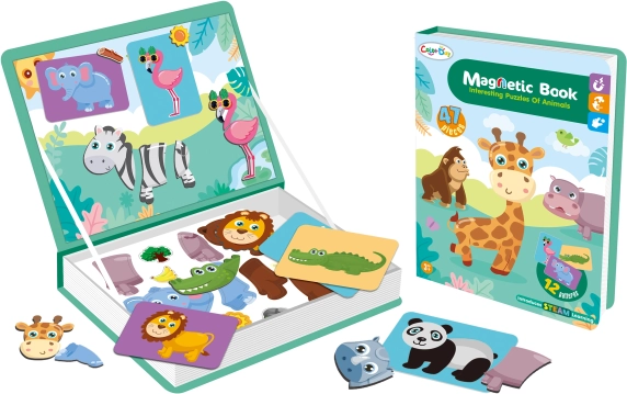 Μαγνητικό βιβλίο με ζώα σαφάρι 47 κομμάτια