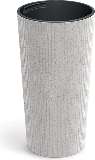 Γλάστρα Lamia Slim Eco Wood 20 cm λευκή