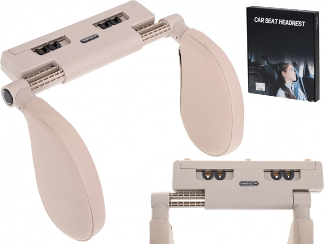 Ρυθμιζόμενο ταξιδιωτικό μαξιλάρι στήριξης κεφαλής και λαιμού για προσκέφαλο αυτοκινήτου – Μπεζ