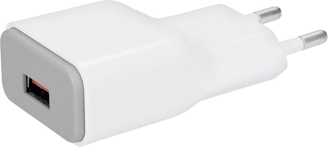 Solight USB φορτιστής/αντάπτορας με γρήγορη φόρτιση Qualcomm (1× USB-A), λευκό-γκρι