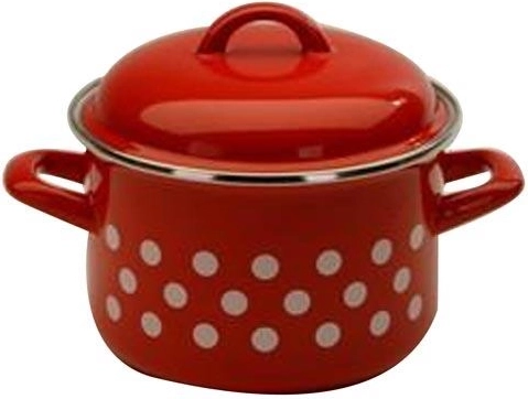 Εμαγιέ κατσαρόλα με καπάκι Puntík, 20 cm, 4 l, κόκκινη