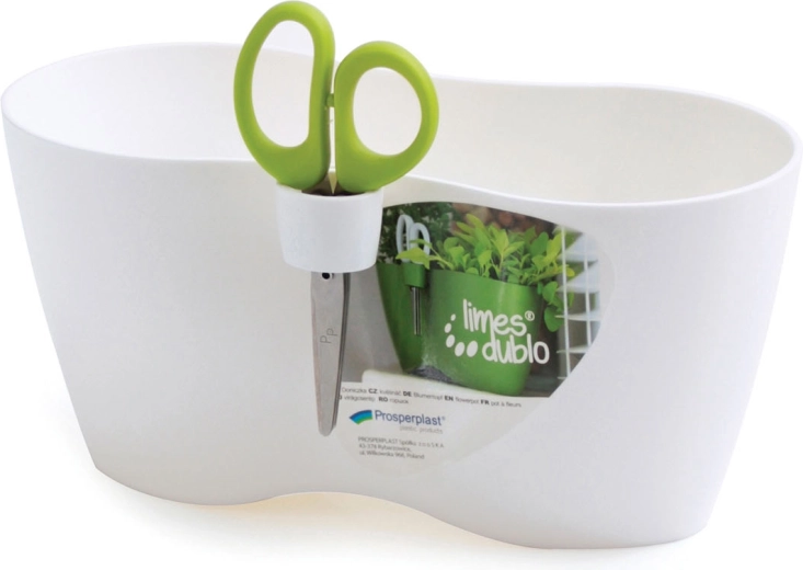 Γλάστρα με ψαλίδι LIMES DUBLO 25 cm – λευκή
