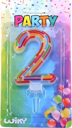 Κερί πάρτι αριθμός 2 με ρίγες