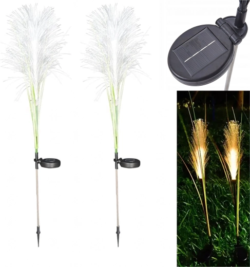 Ηλιακά φωτιστικά κήπου σε σχήμα pampas grass, σετ 2 τεμ., 85 cm