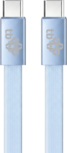 Επίπεδο καλώδιο σιλικόνης USB-C σε USB-C 1 m, ανοιχτό μπλε