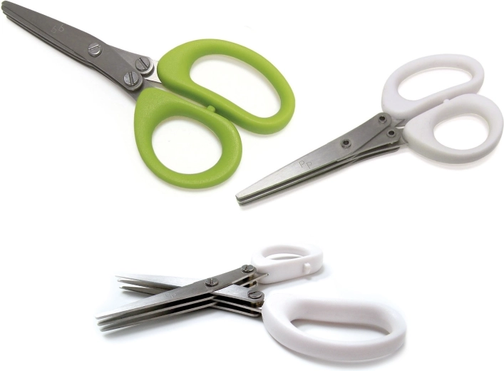 Ψαλίδι για μυρωδικά με τρεις λεπίδες 13 cm – μίξη λευκό/λάιμ