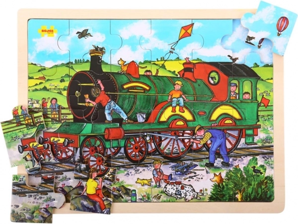 Bigjigs Toys ξύλινο παζλ τρένο 24 κομμάτια