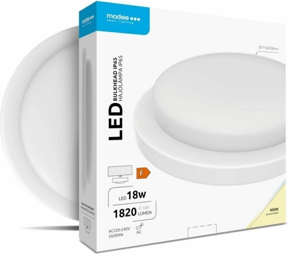 Modee LED στρογγυλό φωτιστικό οροφής/τοίχου 18 W 4000 K 1820 lm, λευκό
