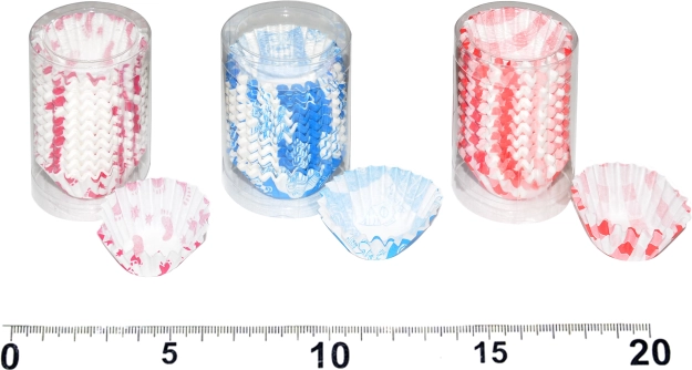 Χρωματιστά χάρτινα φορμάκια ζαχαροπλαστικής, 200 τεμ. (Ø 3 εκ., ύψος 1,5 εκ.)