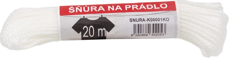 Σχοινί απλώματος PPV 20 m, διάμετρος 3 mm, λευκό