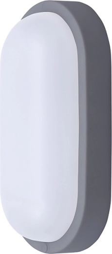Solight led εξωτερικό οβάλ φωτιστικό 13 W, 910 lm, 4000 K, IP54, γκρι, 21 cm